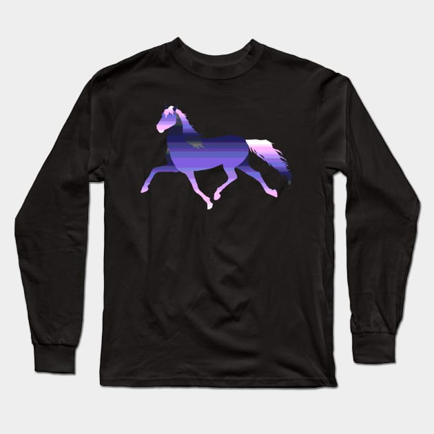 Retro Horse Long Sleeve T-Shirt by D. Fillz